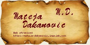Mateja Dakanović vizit kartica